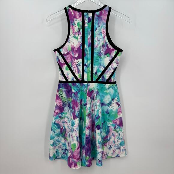 Parker Floral Watercolor Skater Dress Women’s Medium Halter Racerback - Picture 4 of 8